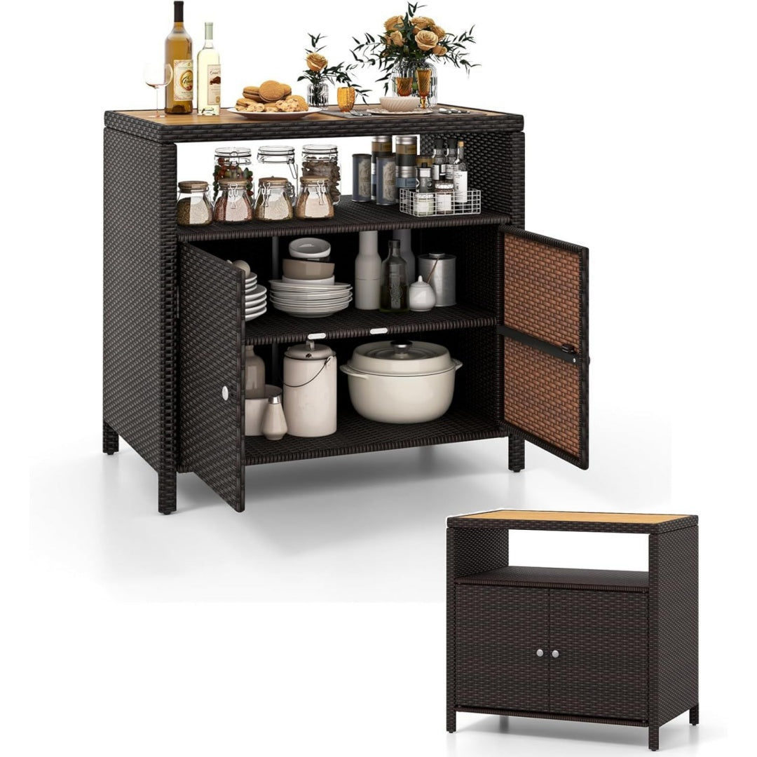 Arredo contemporaneo armadietti e credenze da esterno marrone