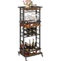 Profilo moderno porta bottiglie da vino in metallo marrone