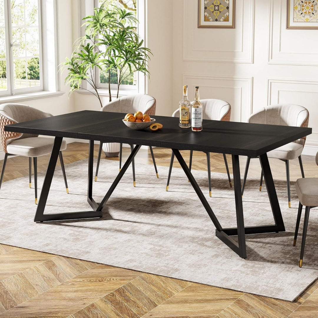Eleganza pratica tavoli da sala da pranzo in metallo marrone