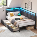 Forma equilibrata strutture letto in metallo illuminato grigio