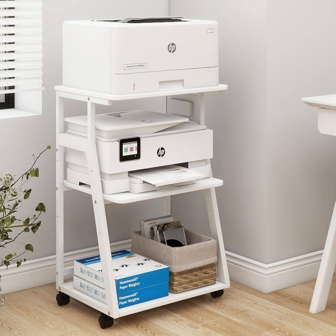 Eleganza pratica supporti per stampante in legno regolabile con contenitore