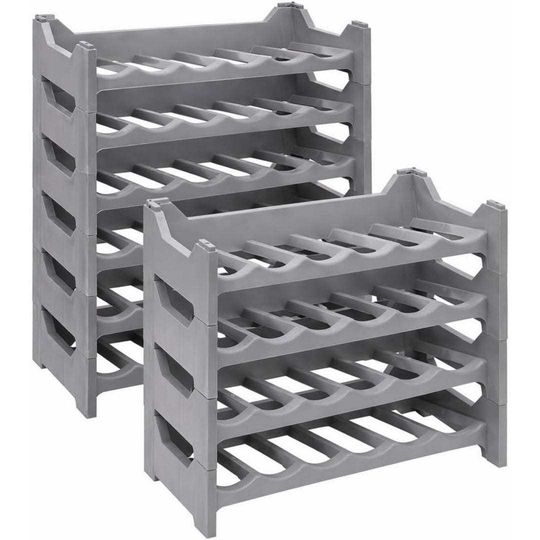 Design versatile porta bottiglie da vino impilabile argento