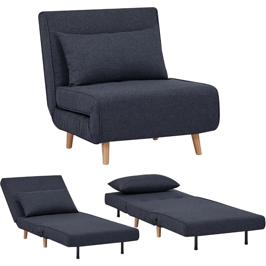 Profilo moderno poltrone relax et chaise longue in legno regolabile grigio