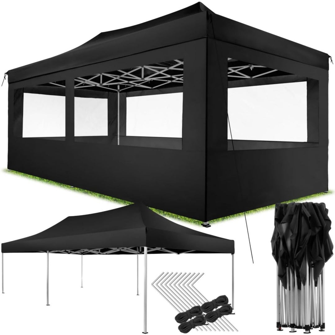 Stile raffinato gazebo pieghevole nero